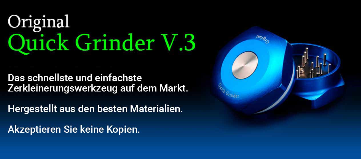 Quick Grinder Original V.3 Aluminium – vielseitige manuelle Mühle, kompakt und leicht zu reinigen.