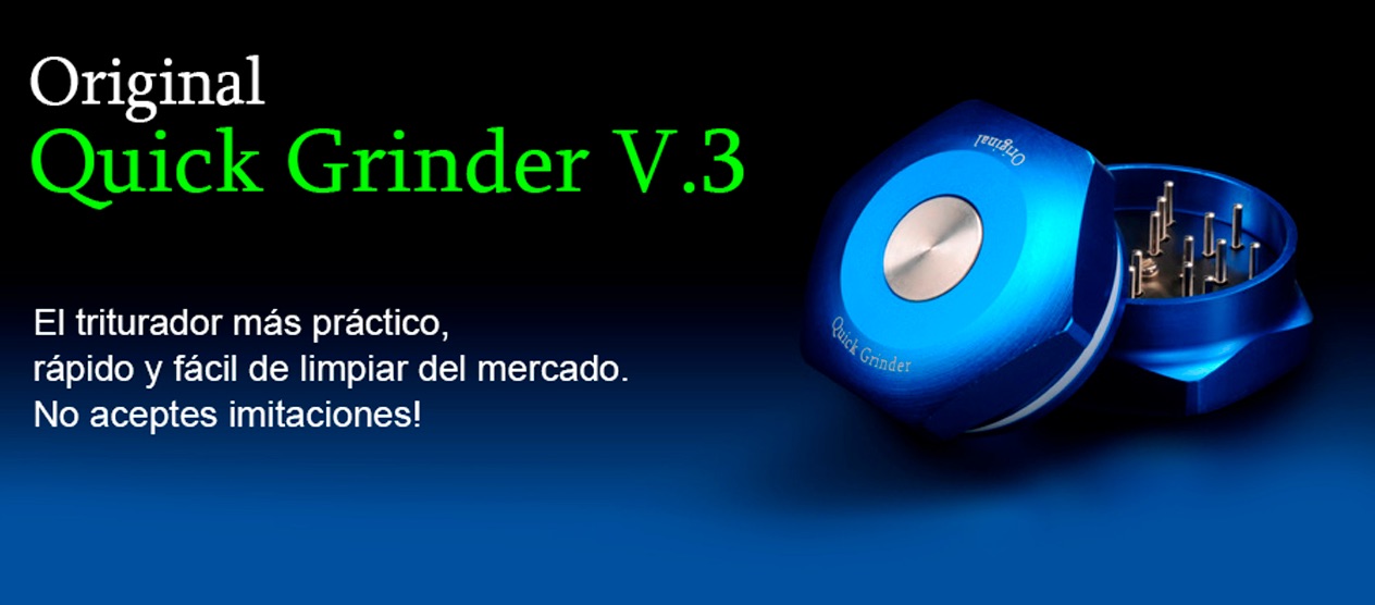 Quick Grinder Original V.3 de aluminio – triturador manual multiusos, compacto y fácil de limpiar.